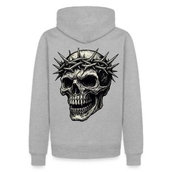 Gothic Skull Crown of Thorns Dark Art Design - Men's Premium Hoodie - heather grey - Back