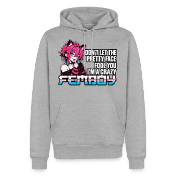 Funny Crazy Femboy Anime Catboy Aesthetic Meme - Men's Premium Hoodie - heather grey - Front