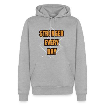 Stronger Every Day Diamond Glyphs - Men's Premium Hoodie - heather grey - Front