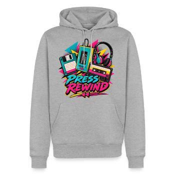 Never Forget 90s Vintage Cassette & VHS Retro - Men's Premium Hoodie - heather grey - Front