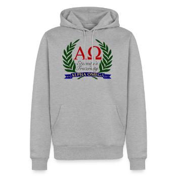 Alpha Omega, Eternity's Fraternity - Men's Premium Hoodie - heather grey - Front