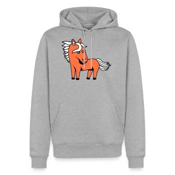 Horse Sweet Pony Little Foal Girl Cute Cartoon Fun - Men's Premium Hoodie - heather grey - Front