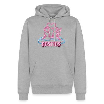 Besties Neon Heart Bond - Men's Premium Hoodie - heather grey - Front