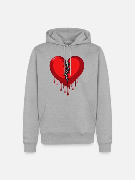 broken heart - Men's Premium Hoodie - heather grey