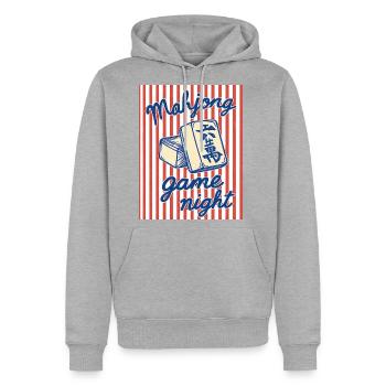 Retro Mahjong Game Night - Men's Premium Hoodie - heather grey - Front