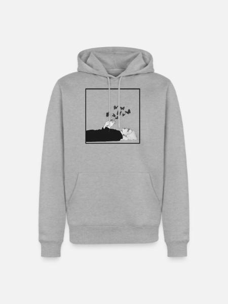 Breath of Butterflies - Men's Premium Hoodie - heather grey