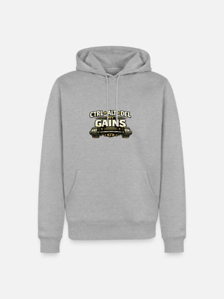 Ctrl Alt Del My Gains - Men's Premium Hoodie - heather grey