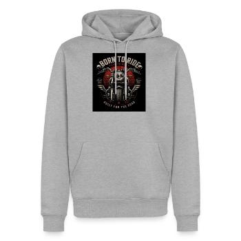 Born to Ride Vintage Moto Art - Men's Premium Hoodie - heather grey - Front