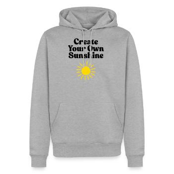 Vivid Sunburst Emblem Design - Men's Premium Hoodie - heather grey - Front