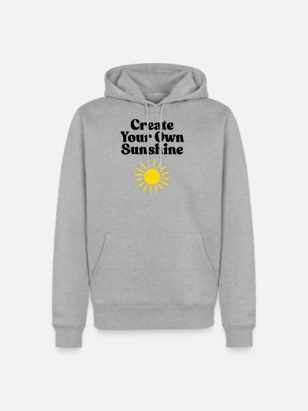 Vivid Sunburst Emblem Design - Men's Premium Hoodie - heather grey