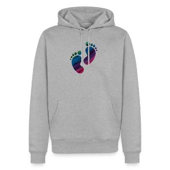 Baby Footprint - Men's Premium Hoodie - heather grey - Front