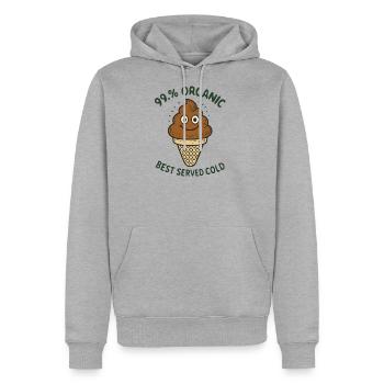 Organic Poop Ice Cream Graphic - Men's Premium Hoodie - heather grey - Front