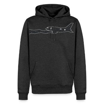 Night Sky Jet Silhouette - Men's Premium Hoodie - heather anthracite - Front - Thijin (182cm) & Raik (115cm)