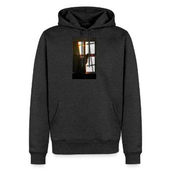Shadow Cat - Men's Premium Hoodie - heather anthracite - Front - Thijin (182cm) & Raik (115cm)