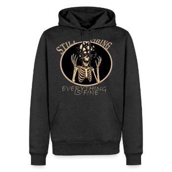  Funny Everything Is Fine Skeleton  - Men's Premium Hoodie - heather anthracite - Front - Thijin (182cm) & Raik (115cm)