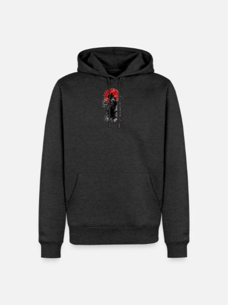 Samurai Shadow under Red Sun - Men's Premium Hoodie - heather anthracite