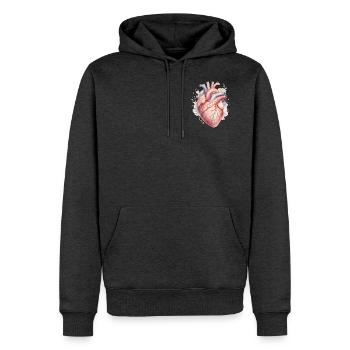 Still I Rise Anatomical Heart Watercolor T-Shirt - Men's Premium Hoodie - heather anthracite - Front - Thijin (182cm) & Raik (115cm)