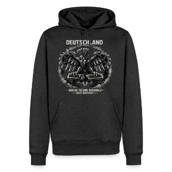 Deutschland Berlin Techno Division German Eagle - Men's Premium Hoodie - heather anthracite - Front - Thijin (182cm) & Raik (115cm)