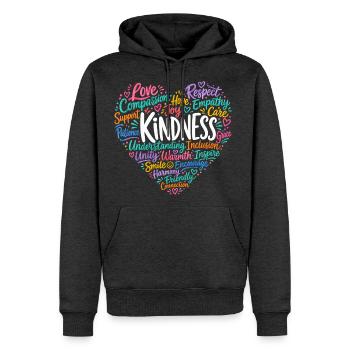 Kindness compassion empathy and respect - Men's Premium Hoodie - heather anthracite - Front - Thijin (182cm) & Raik (115cm)