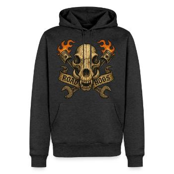 Road Hogs - Men's Premium Hoodie - heather anthracite - Front - Thijin (182cm) & Raik (115cm)