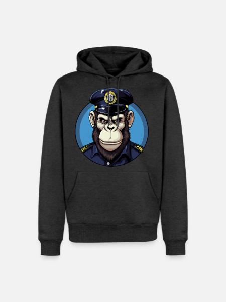 Monkey policeman - Men's Premium Hoodie - heather anthracite