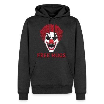 Free Hugs from terrifying Clown - Men's Premium Hoodie - heather anthracite - Front - Thijin (182cm) & Raik (115cm)