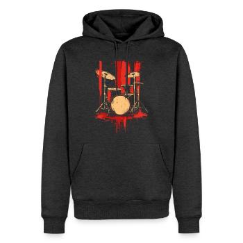 Trap Set Retro Style - Men's Premium Hoodie - heather anthracite - Front - Thijin (182cm) & Raik (115cm)