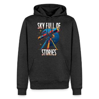 Stargazing Sky Full Of Stories - Men's Premium Hoodie - heather anthracite - Front - Thijin (182cm) & Raik (115cm)