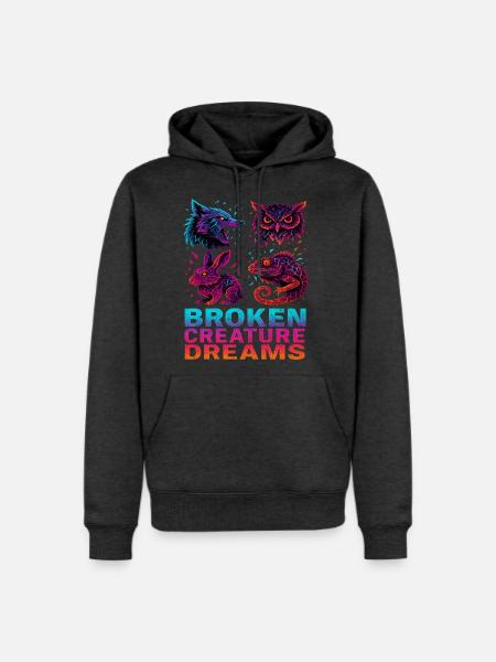 Bizarre Abstract Animals Broken Creatures - Men's Premium Hoodie - heather anthracite