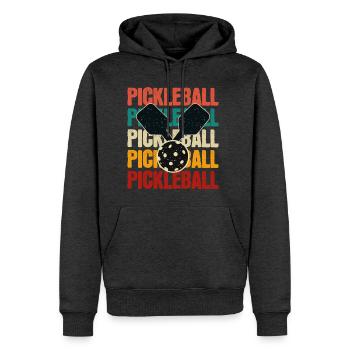 Retro Colorblock Pickleball Paddles - Men's Premium Hoodie - heather anthracite - Front - Thijin (182cm) & Raik (115cm)