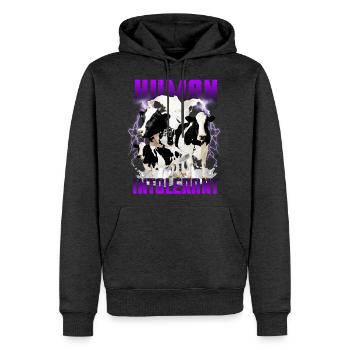 Unwearable Bootleg Human Intolerant - Men's Premium Hoodie - heather anthracite - Front - Thijin (182cm) & Raik (115cm)