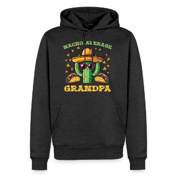 Macho Grandpa Cactus Taco Tee - Men's Premium Hoodie - heather anthracite - Front - Thijin (182cm) & Raik (115cm)