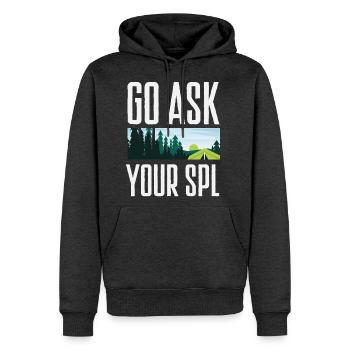 Go Ask Your SPL Scout Scouting Camping - Men's Premium Hoodie - heather anthracite - Front - Thijin (182cm) & Raik (115cm)