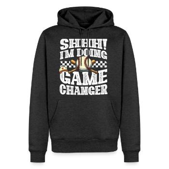 Shhh I'm Doing Gamechanger Player Coach Sports  - Men's Premium Hoodie - heather anthracite - Front - Thijin (182cm) & Raik (115cm)