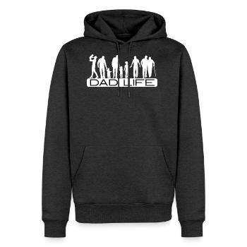 Dad Life Silhouette Family - Men's Premium Hoodie - heather anthracite - Front - Thijin (182cm) & Raik (115cm)