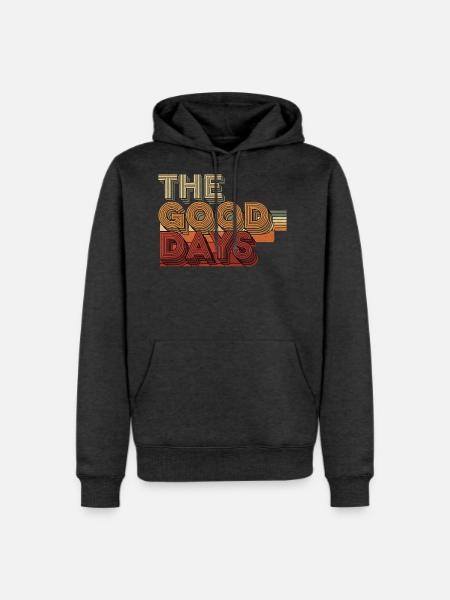 The Good Days Retro Stacked Letters - Men's Premium Hoodie - heather anthracite