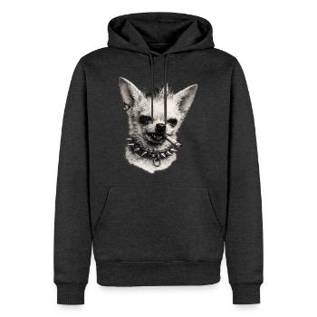 Spiked Chihuahua Rebel Portrait - Men's Premium Hoodie - heather anthracite - Front - Thijin (182cm) & Raik (115cm)