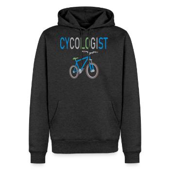 CYCOLOGIST -FUNNY AND WITTY CYCLIST DESIGN - Men's Premium Hoodie - heather anthracite - Front - Thijin (182cm) & Raik (115cm)