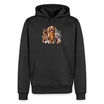 Dog Family Portrait - Men's Premium Hoodie - heather anthracite - Front - Thijin (182cm) & Raik (115cm)