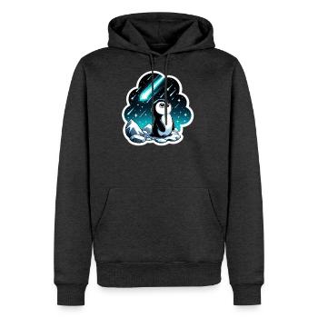 Penguin - Men's Premium Hoodie - heather anthracite - Front - Thijin (182cm) & Raik (115cm)