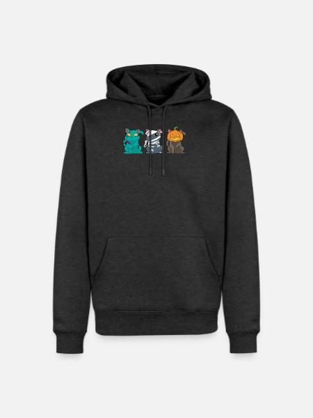 Halloween Cat Cats - Men's Premium Hoodie - heather anthracite