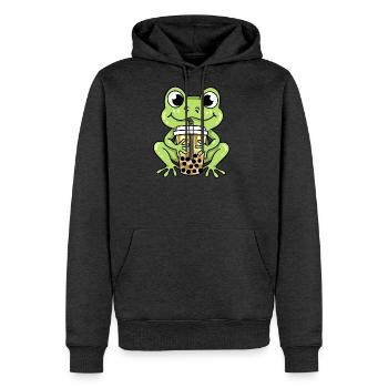 Frog Bubble Tea - Men's Premium Hoodie - heather anthracite - Front - Thijin (182cm) & Raik (115cm)