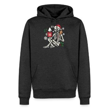Squelette du Père Noël Chocolat chaud de Noël Drôle de Noël - Molleton à capuche Premium pour homme - anthracite chiné - Devant - Thijin (182cm) & Raik (115cm)