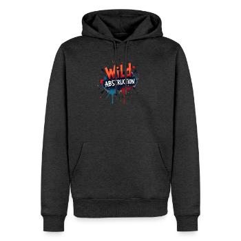 Abstraction sauvage Streetwear bohème - Molleton à capuche Premium pour homme - anthracite chiné - Devant - Thijin (182cm) & Raik (115cm)