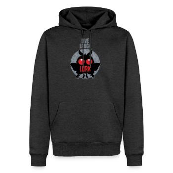 Live Laugh Lurk Mothman Cryptid - Men's Premium Hoodie - heather anthracite - Front - Thijin (182cm) & Raik (115cm)