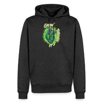Grow Through It Neon Botanical Anatomical Heart Ar - Men's Premium Hoodie - heather anthracite - Front - Thijin (182cm) & Raik (115cm)
