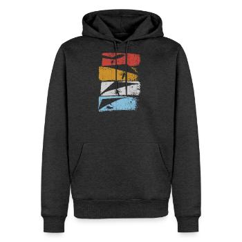 Kite Surf Stripes - Men's Premium Hoodie - heather anthracite - Front - Thijin (182cm) & Raik (115cm)