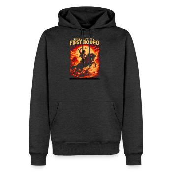 This Ain't My First Rodeo Western - Men's Premium Hoodie - heather anthracite - Front - Thijin (182cm) & Raik (115cm)