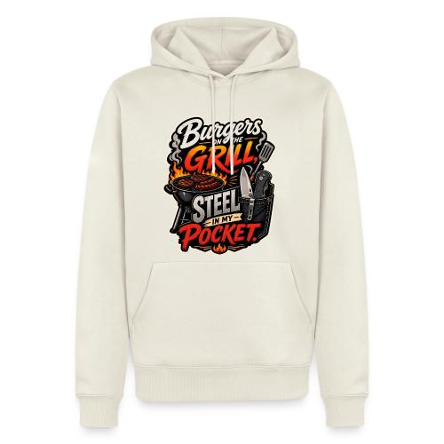 Burgers On The Grill Steel In My Pocket Knife BBQ - Men's Premium Hoodie