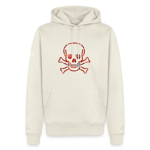 Skull & Cross Bones Red Plaid - Men's Premium Hoodie